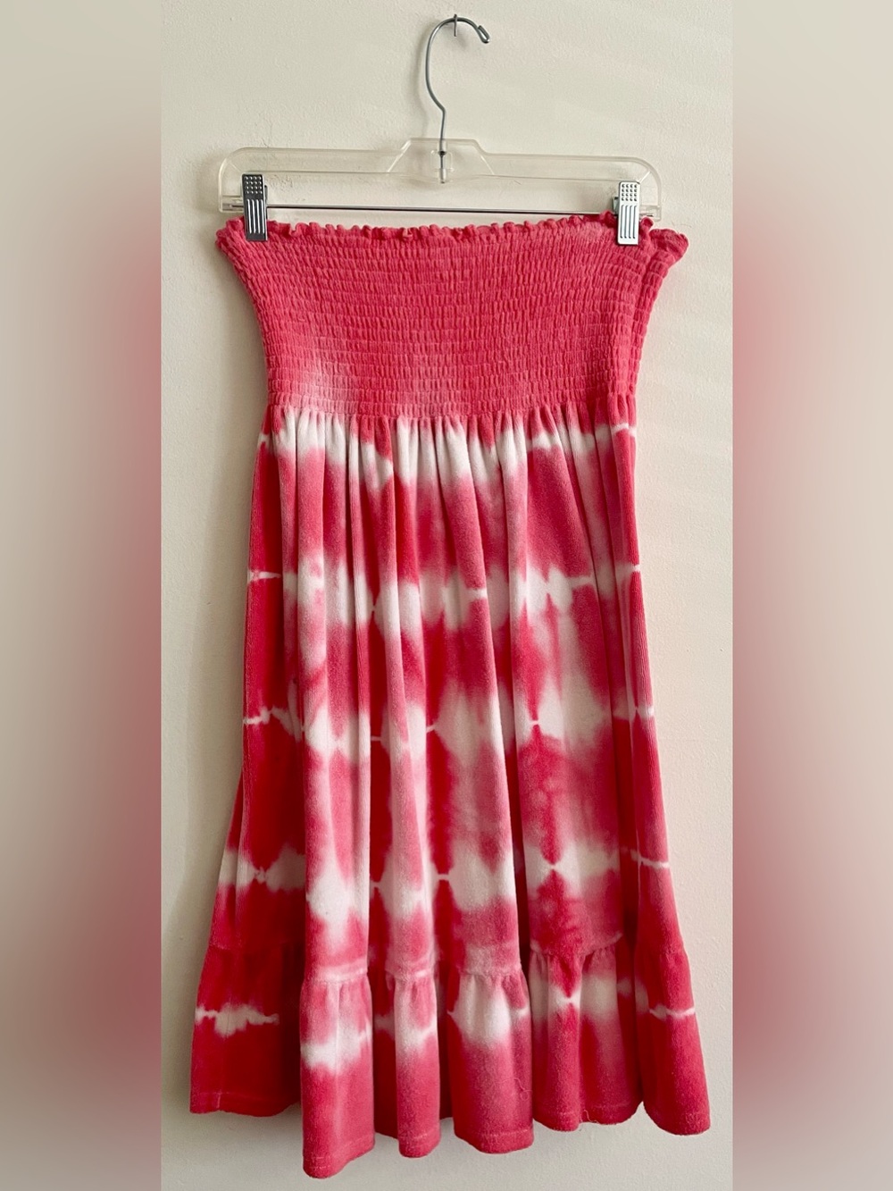 💋 Strapless Terrycloth Tie Dyed Dress Coverup 💋